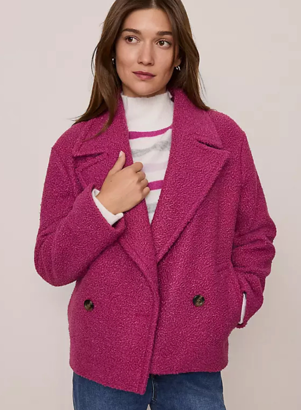 ANN TAYLOR WEEKEND COLLECTION STRAWBERRY SHORTCAKE SHORT TRENCH COAT MP M PETITE